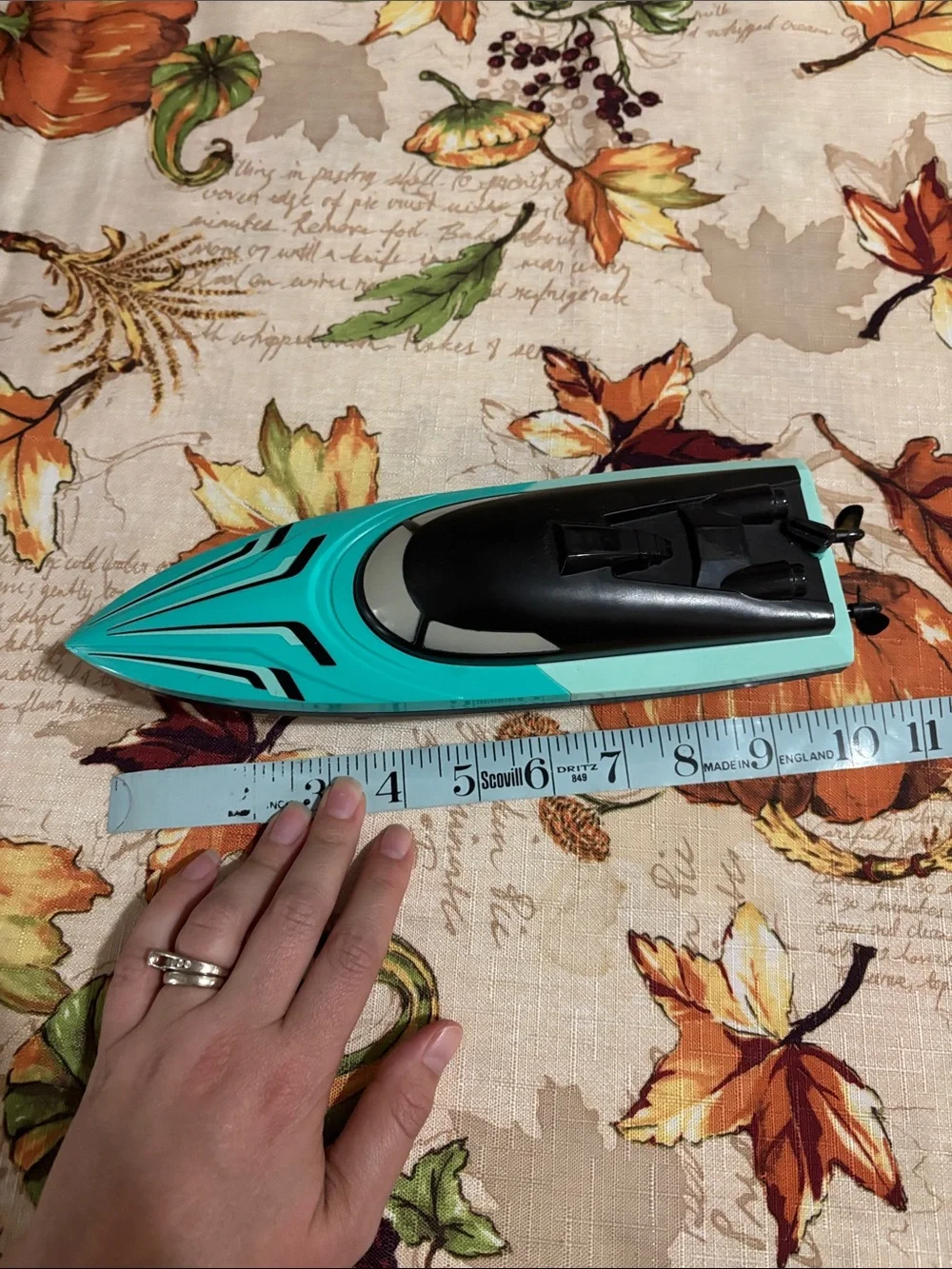 Toy Speed Boat in Teal and Black